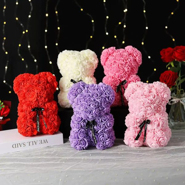 Rose Flower Teddy Bear 25cm Romantic Gift with Box Rose Flower Teddy Bear 25cm Romantic Gift with Box