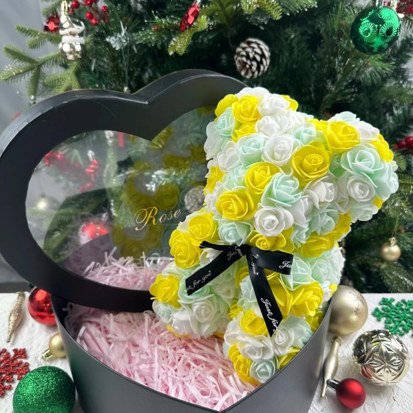 Rose Flower Teddy Bear 25cm Romantic Gift with Box Rose Flower Teddy Bear 25cm Romantic Gift with Box