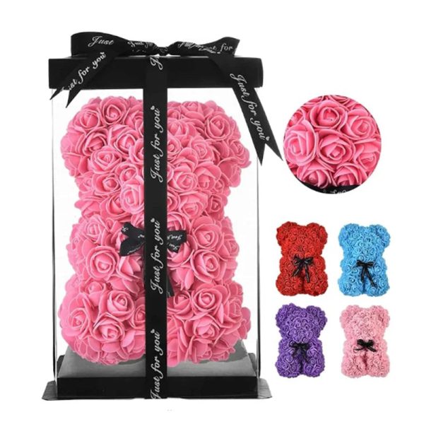 Rose Flower Teddy Bear 25cm Romantic Gift with Box Rose Flower Teddy Bear 25cm Romantic Gift with Box