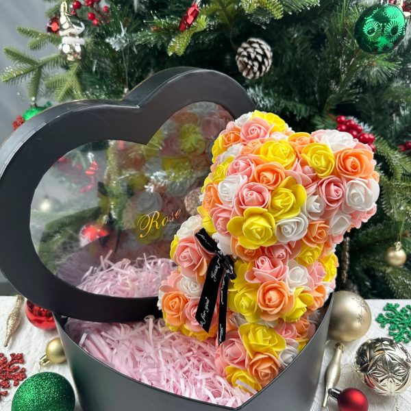Rose Flower Teddy Bear 25cm Romantic Gift with Box Rose Flower Teddy Bear 25cm Romantic Gift with Box