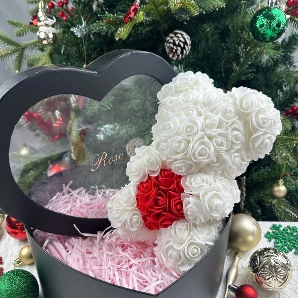 Rose Flower Teddy Bear 25cm Romantic Gift with Box Rose Flower Teddy Bear 25cm Romantic Gift with Box