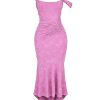 Rose Pink Floral Corset Ruffle Ruched Maxi Dress Rose Pink Floral Corset Ruffle Ruched Maxi Dress