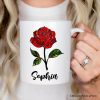 Rose Stained Glass Personalized Mug, Love Blooms Like a Rose Custom Name Gift Rose Stained Glass Personalized Mug, Love Blooms Like a Rose Custom Name Gift