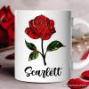 Rose Stained Glass Personalized Mug, Love Blooms Like a Rose Custom Name Gift Rose Stained Glass Personalized Mug, Love Blooms Like a Rose Custom Name Gift