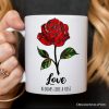 Rose Stained Glass Personalized Mug, Love Blooms Like a Rose Custom Name Gift Rose Stained Glass Personalized Mug, Love Blooms Like a Rose Custom Name Gift