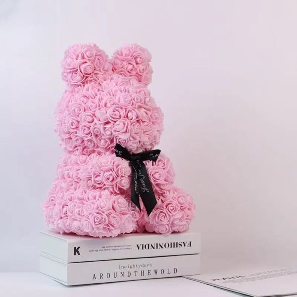 Rose Teddy Bear with Artificial Flowers – Romantic Gift for Girlfriend, Wife, or Mom