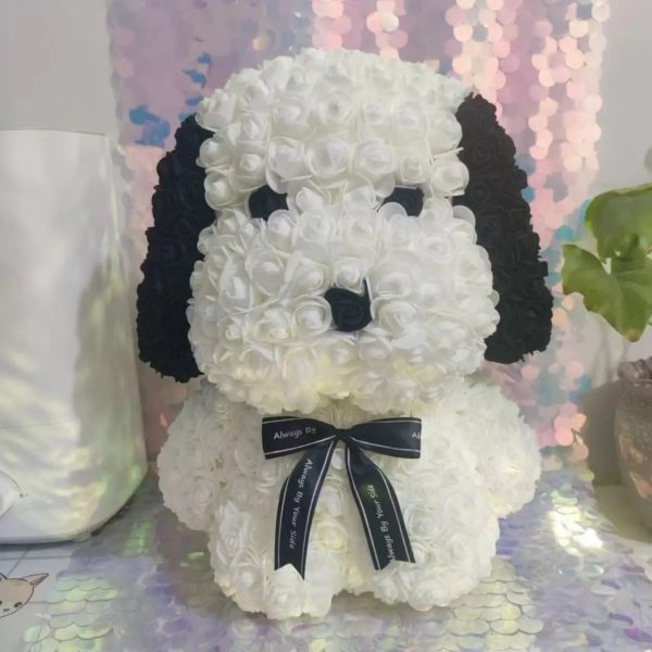 Rose Teddy Bear with Artificial Flowers – Romantic Gift for Girlfriend, Wife, or Mom