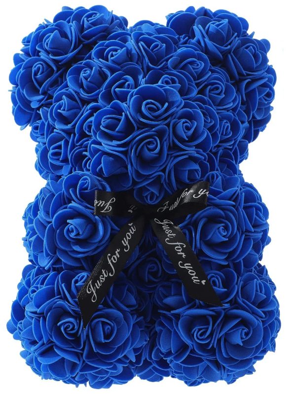 Rose Teddy Bear with Artificial Flowers – Romantic Gift for Girlfriend, Wife, or Mom