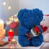 Rose Teddy Bear with Artificial Flowers – Romantic Gift for Girlfriend, Wife, or Mom