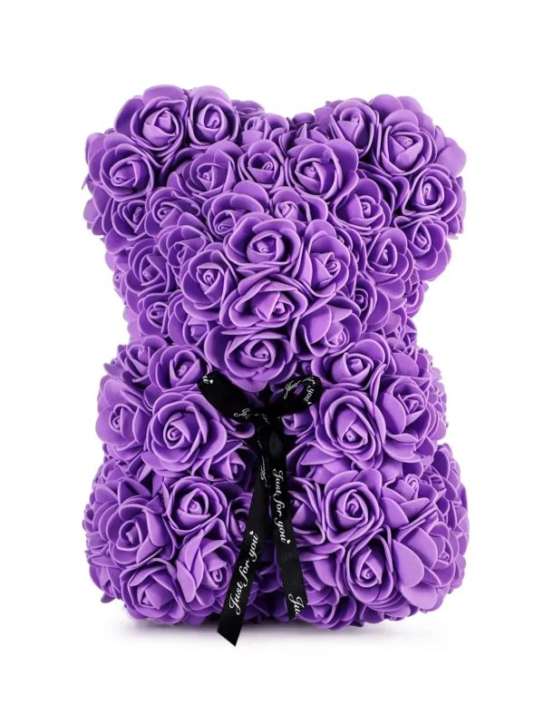 Rose Teddy Bear with Artificial Flowers – Romantic Gift for Girlfriend, Wife, or Mom