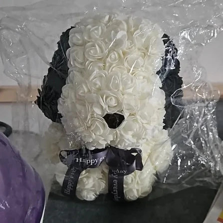 Rose Teddy Bear with Artificial Flowers – Romantic Gift for Girlfriend, Wife, or Mom