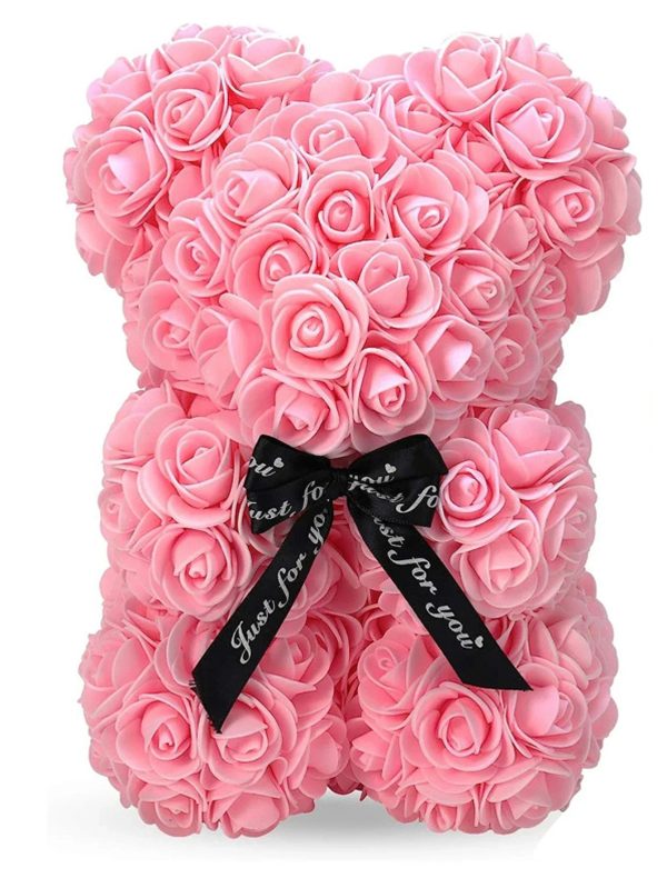 Rose Teddy Bear with Artificial Flowers – Romantic Gift for Girlfriend, Wife, or Mom