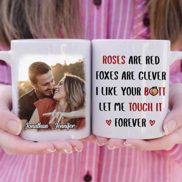 Roses Are Red Foxes Are Clever - Upload Image, Gift For Couples - Personalized Mug
