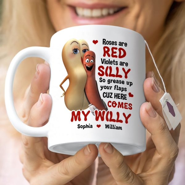Roses Are Red Foxes Are Clever Personalized Mug, Couple Gift