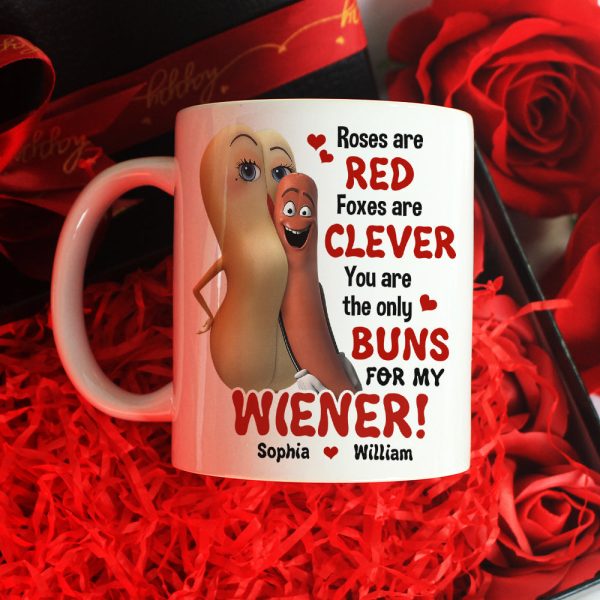 Roses Are Red Foxes Are Clever Personalized Mug, Couple Gift