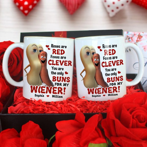Roses Are Red Foxes Are Clever Personalized Mug, Couple Gift