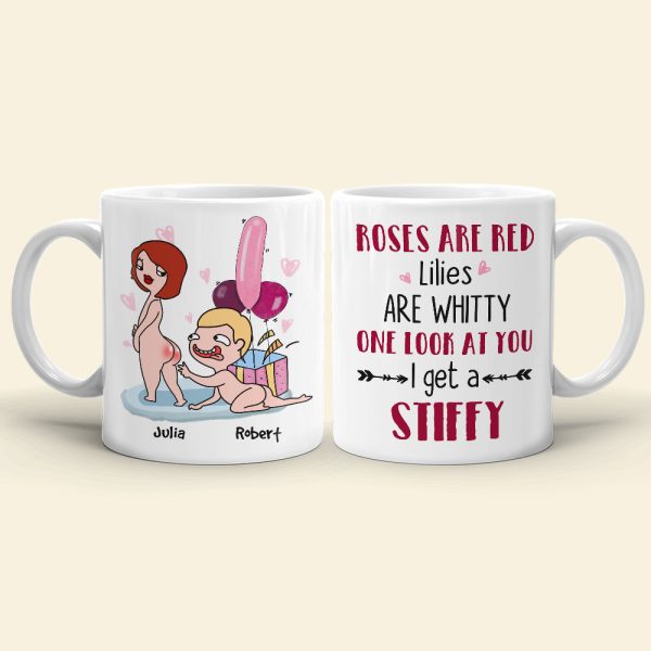 Roses Are Red, Lilies Are Whitty, Gift For Couple, Personalized Mug, Naughty Couple Mug, Anniversary Gift