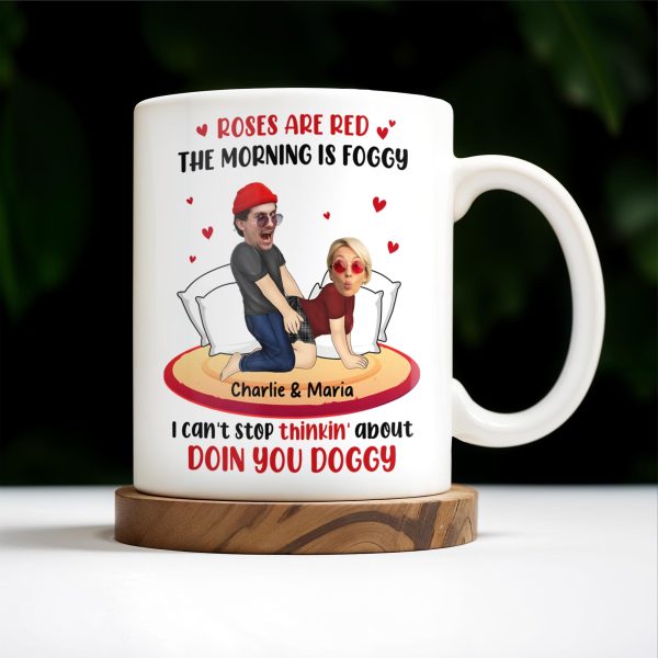 Roses Are Red Morning Foggy Love Quote With Cartoon Couple - Personalized Custom Coffee Mug - CPL259_MG Roses Are Red Morning Foggy Love Quote With Cartoon Couple - Personalized Custom Coffee Mug - CPL259_MG