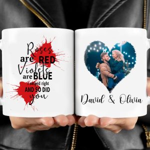 Roses Are Red Violets Are Blue Personalized Custom Photo Valentine Anniversary Couples Mug H586