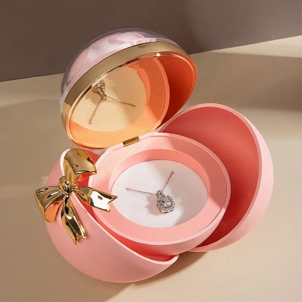 Round Bow Eternal Rose Jewelry Gift Box for Necklace and Ring Round Bow Eternal Rose Jewelry Gift Box for Necklace and Ring
