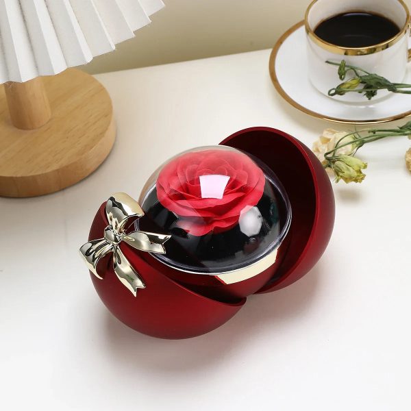 Round Eternal Rose Gift Box for Necklace, Ring, and Jewelry Round Eternal Rose Gift Box for Necklace, Ring, and Jewelry