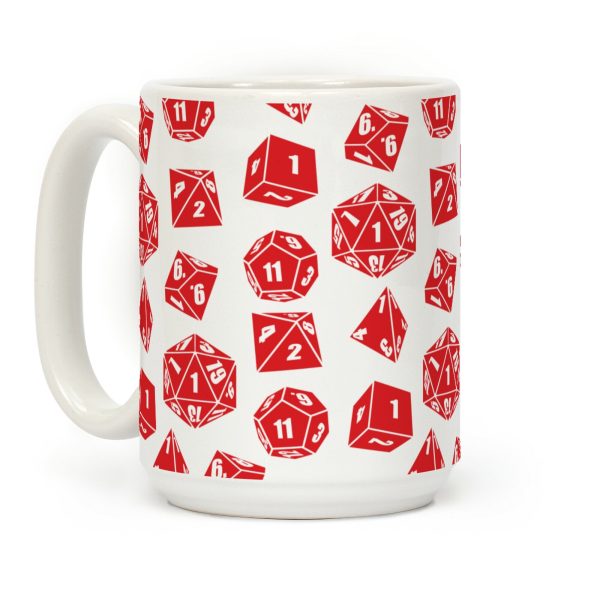 RPG Dice Pattern Coffee Mug RPG Dice Pattern Coffee Mug