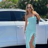 Ruffle Fringe Double Slit Tube Midi Dress Ruffle Fringe Double Slit Tube Midi Dress