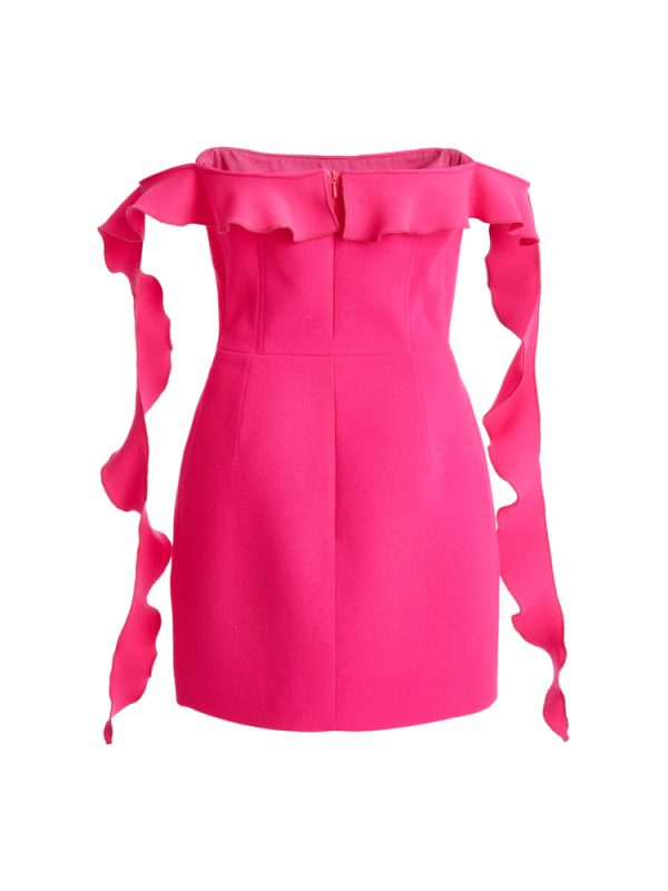 Ruffled Off Shoulder Sleeveless Bandage Mini Dress Ruffled Off Shoulder Sleeveless Bandage Mini Dress