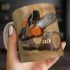 Rugged Chainsaw And Wood Design - Personalized Custom Coffee Mug - JBS063_MG Rugged Chainsaw And Wood Design - Personalized Custom Coffee Mug - JBS063_MG