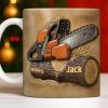 Rugged Chainsaw And Wood Design - Personalized Custom Coffee Mug - JBS063_MG Rugged Chainsaw And Wood Design - Personalized Custom Coffee Mug - JBS063_MG