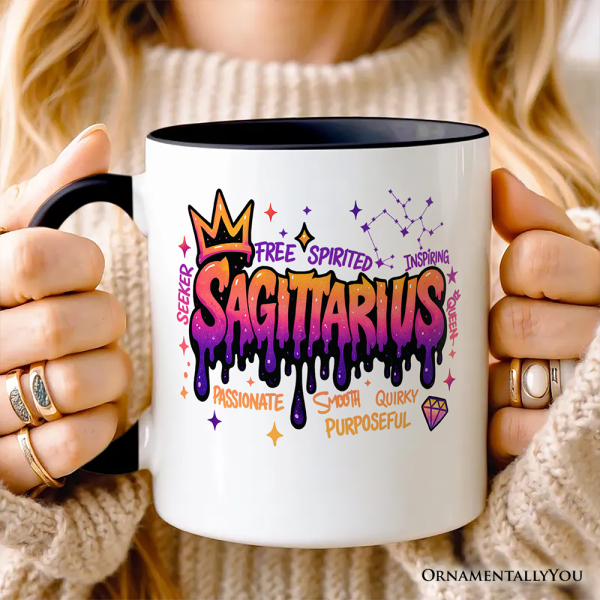 Sagittarius Graffiti Zodiac Personalized Mug, Street Style Astrology Horoscope Gift with Custom Name Sagittarius Graffiti Zodiac Personalized Mug, Street Style Astrology Horoscope Gift with Custom Name