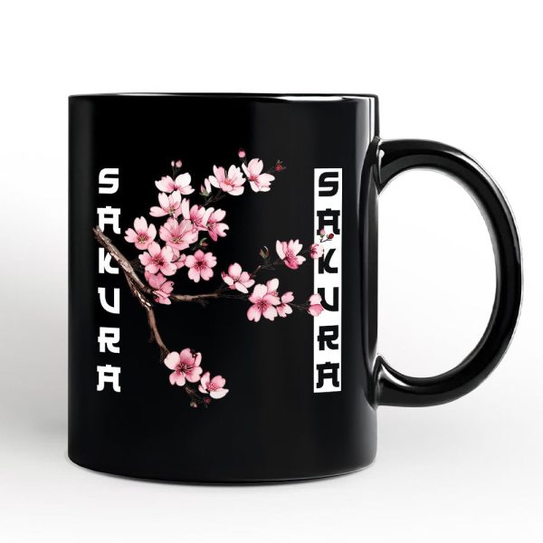 Sakura Cherry Blossom Personalized Mug, Vintage Japanese Spring Floral Gift with Custom Name Sakura Cherry Blossom Personalized Mug, Vintage Japanese Spring Floral Gift with Custom Name