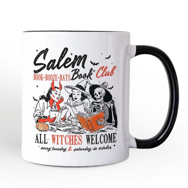 Salem Book Club Witches Personalized Mug, Spooky Halloween Reading Girl Gift with Custom Name Salem Book Club Witches Personalized Mug, Spooky Halloween Reading Girl Gift with Custom Name