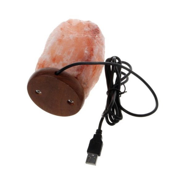 Salt Lamp Natural Hand Carved Wooden Base Salt Lamp Natural Hand Carved Wooden Base