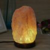 Salt Lamp Natural Hand Carved Wooden Base Salt Lamp Natural Hand Carved Wooden Base