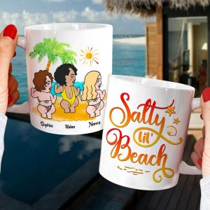 Salty Lil's Beach, Lady Woman Dancing, Personalized Mug