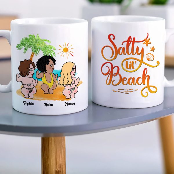 Salty Lil's Beach, Lady Woman Dancing, Personalized Mug