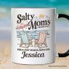 Salty Moms Beach Club Personalized Mug, Retro Summer Gift with Custom Name