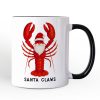 Santa Claws Lobster Personalized Mug, Funny Pun Coastal Christmas Holiday Gift with Custom Name Santa Claws Lobster Personalized Mug, Funny Pun Coastal Christmas Holiday Gift with Custom Name
