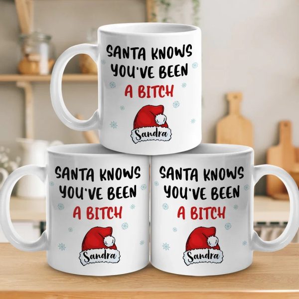 Santa Knows Who You Are - Friend Personalized Custom Mug - Christmas Gift, Birthday Gift For Best Friends, Family Members, Coworkers, Yourself Santa Knows Who You Are - Friend Personalized Custom Mug - Christmas Gift, Birthday Gift For Best Friends, Family Members, Coworkers, Yourself