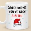 Santa Knows Who You Are - Friend Personalized Custom Mug - Christmas Gift, Birthday Gift For Best Friends, Family Members, Coworkers, Yourself Santa Knows Who You Are - Friend Personalized Custom Mug - Christmas Gift, Birthday Gift For Best Friends, Family Members, Coworkers, Yourself