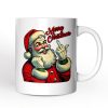 Santa Middle Finger Christmas Personalized Mug, Vintage Humorous Gift with Custom Name Santa Middle Finger Christmas Personalized Mug, Vintage Humorous Gift with Custom Name