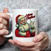 Santa Middle Finger Christmas Personalized Mug, Vintage Humorous Gift with Custom Name Santa Middle Finger Christmas Personalized Mug, Vintage Humorous Gift with Custom Name