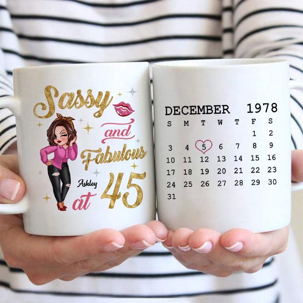 Sassy & Fabulous Birthday Calendar Pretty Woman Personalized Mug Sassy & Fabulous Birthday Calendar Pretty Woman Personalized Mug