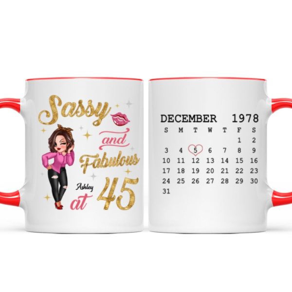 Sassy & Fabulous Birthday Calendar Pretty Woman Personalized Mug Sassy & Fabulous Birthday Calendar Pretty Woman Personalized Mug