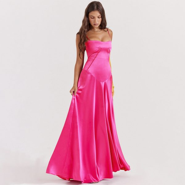Satin Back Tie-Up Maxi Dress Satin Back Tie-Up Maxi Dress