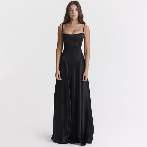 Satin Back Tie-Up Maxi Dress Satin Back Tie-Up Maxi Dress