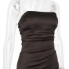 Satin Draped Tube Mini Dress