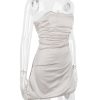 Satin Draped Tube Mini Dress