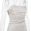 Satin Draped Tube Mini Dress